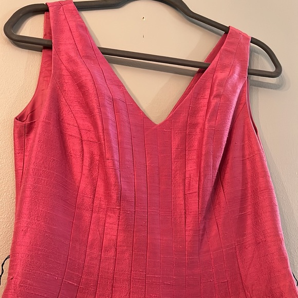 Kay Unger silk cocktail dress with belt (pink, size 4) - Picture 4 of 15